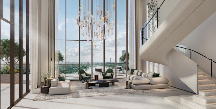 Sculptural Staircase, Double-Height Ceilings — design inspiration, not a Crownstone project photo